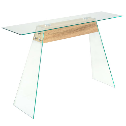 Consolle in MDF e Vetro 120x30x76 cm Colore Quercia