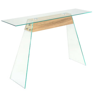 Consolle in MDF e Vetro 120x30x76 cm Colore Quercia