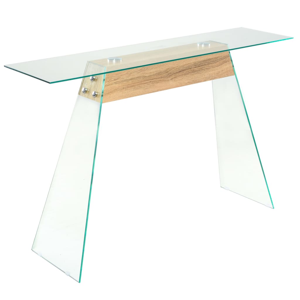Consolle in MDF e Vetro 120x30x76 cm Colore Quercia
