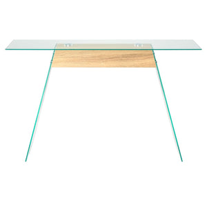 Consolle in MDF e Vetro 120x30x76 cm Colore Quercia