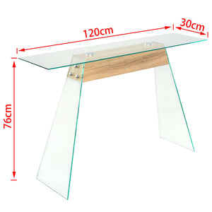 Consolle in MDF e Vetro 120x30x76 cm Colore Quercia