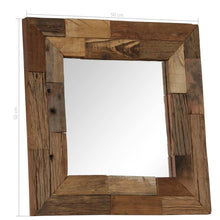 Laden Sie das Bild in den Galerie-Viewer, Specchio in Legno Massello di Recupero 50x50 cm