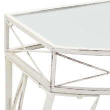 Load image into Gallery viewer, Tavolino Laterale in Stile Francese in Metallo 82x39x76 Bianco