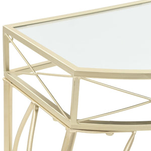 Mobiletto Consolle Stile Francese in Metallo 82x39x76 cm Oro