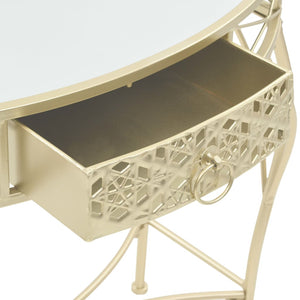 Mobiletto Consolle Stile Francese in Metallo 82x39x76 cm Oro