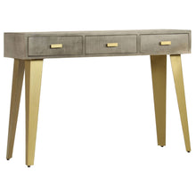 Laden Sie das Bild in den Galerie-Viewer, Tavolo Consolle Massello di Mango Grigio e Ottone 110x35x76 cm