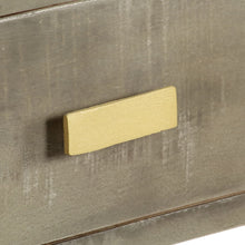 Laden Sie das Bild in den Galerie-Viewer, Tavolo Consolle Massello di Mango Grigio e Ottone 110x35x76 cm