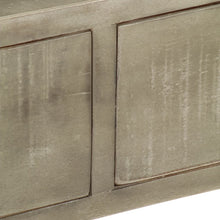 Laden Sie das Bild in den Galerie-Viewer, Tavolo Consolle Massello di Mango Grigio e Ottone 110x35x76 cm