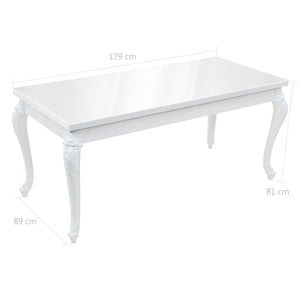 Tavolo da Pranzo 179x89x81 cm Bianco Lucido