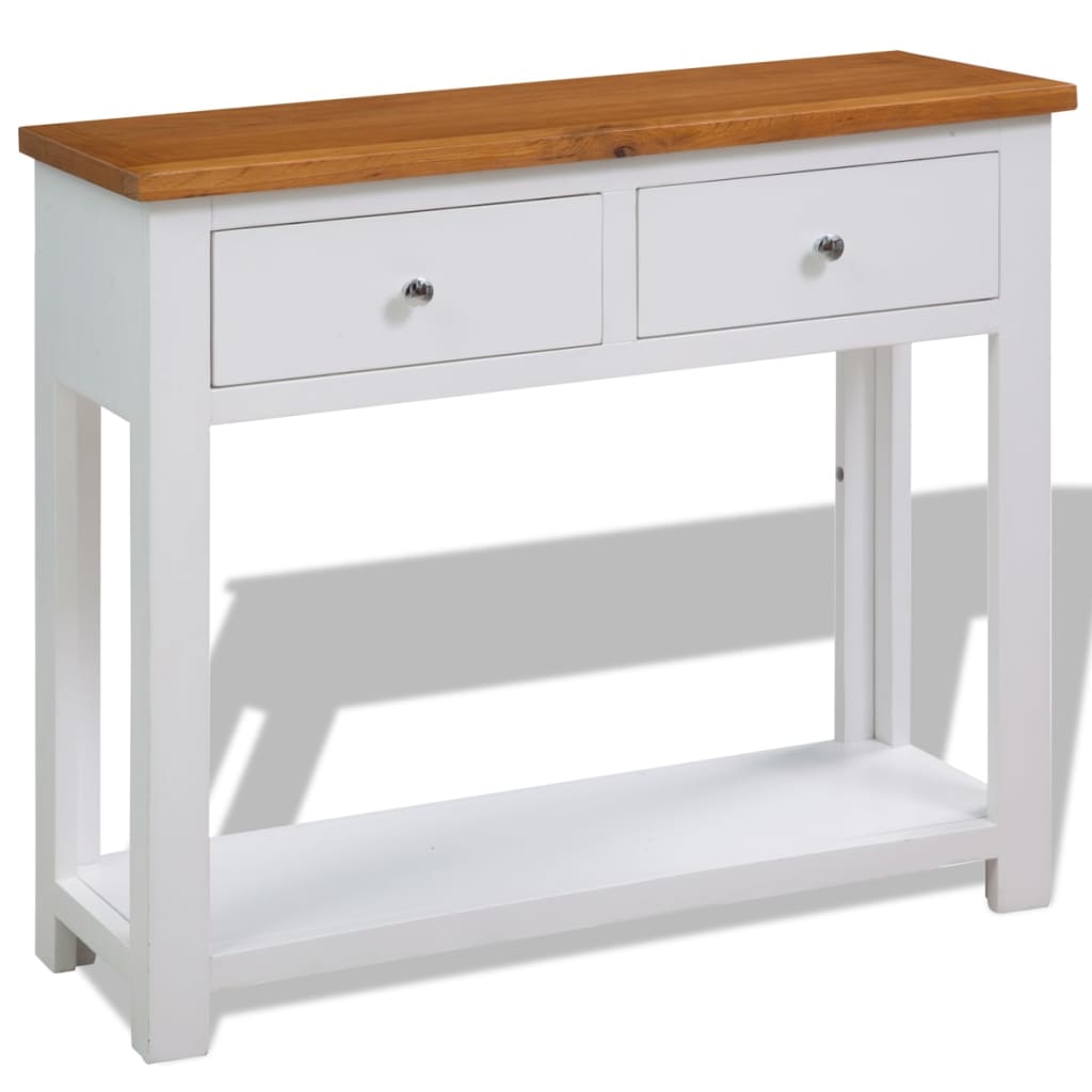 Tavolo Consolle 83x30x73 cm in Massello di Rovere