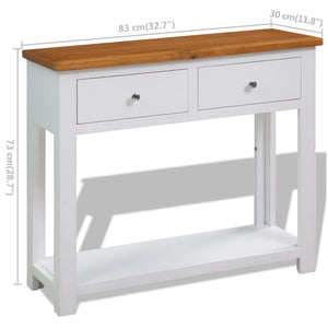 Tavolo Consolle 83x30x73 cm in Massello di Rovere