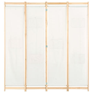 Divisorio a 4 Pannelli Crema 160x170x4 cm in Tessuto
