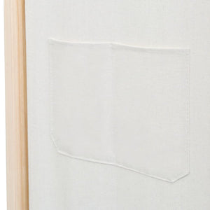 Divisorio a 6 Pannelli 240x170x4 cm in Tessuto Crema