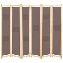Carica l&#39;immagine nel visualizzatore di Gallery, Divisorio a 6 Pannelli Marrone 240x170x4 cm in Tessuto