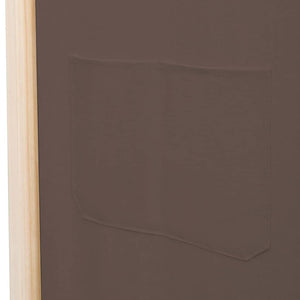 Divisorio a 6 Pannelli Marrone 240x170x4 cm in Tessuto