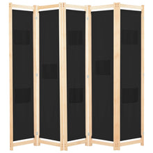 Indlæs billede til gallerivisning Separè 5 Pannelli Nero 200x170x4 cm in Tessuto e legno