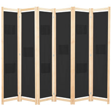 Charger l&#39;image dans la galerie, Divisorio a 6 Pannelli Nero 240x170x4 cm in Tessuto