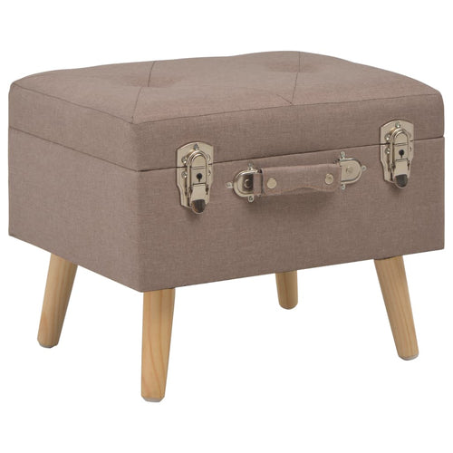 Pouf con Vano Contenitore 40 cm in Tessuto Marrone