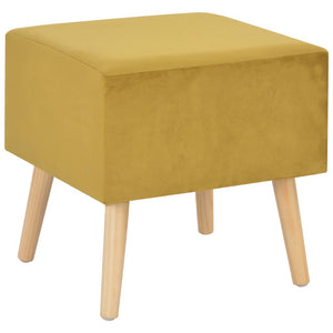 Pouf con Cassetto 40x35x40 cm in Velluto Senape