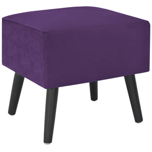 Pouf Viola Scuro con Cassetto 40x35x40 cm in Velluto