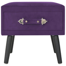 Carica l&#39;immagine nel visualizzatore di Gallery, Pouf Viola Scuro con Cassetto 40x35x40 cm in Velluto