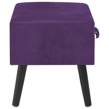 Carica l&#39;immagine nel visualizzatore di Gallery, Pouf Viola Scuro con Cassetto 40x35x40 cm in Velluto