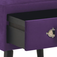 Carica l&#39;immagine nel visualizzatore di Gallery, Pouf Viola Scuro con Cassetto 40x35x40 cm in Velluto
