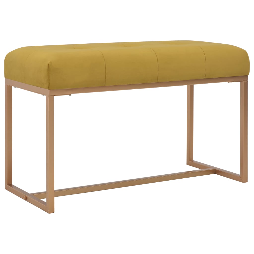 Panca Ottomana 80 cm in Velluto Senape