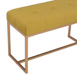 Panca Ottomana 80 cm in Velluto Senape