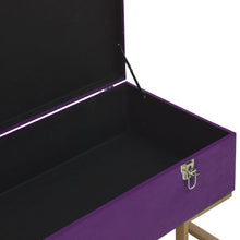 Load image into Gallery viewer, Panca Pouf con Vano Portaoggetti 105 cm Viola in Velluto