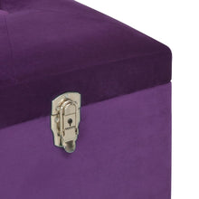 Load image into Gallery viewer, Panca Pouf con Vano Portaoggetti 105 cm Viola in Velluto