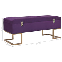 Load image into Gallery viewer, Panca Pouf con Vano Portaoggetti 105 cm Viola in Velluto
