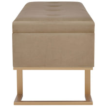 Charger l&#39;image dans la galerie, Panca Pouf con Vano Contenitore 105 cm Beige in Velluto