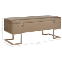 Charger l&#39;image dans la galerie, Panca Pouf con Vano Contenitore 105 cm Beige in Velluto