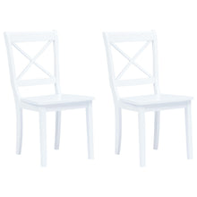 Carica l&#39;immagine nel visualizzatore di Gallery, Sedie da Pranzo 2 pz Bianche in Legno Massello di Hevea