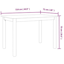 Load image into Gallery viewer, Tavolo da Pranzo Bianco e Marrone 114x71x75cm Massello di Hevea