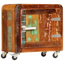 Laden Sie das Bild in den Galerie-Viewer, Mobiletto Vintage con Ruote 50x30x50 cm Legno Massello di Recupero