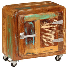 Laden Sie das Bild in den Galerie-Viewer, Mobiletto Vintage con Ruote 50x30x50 cm Legno Massello di Recupero