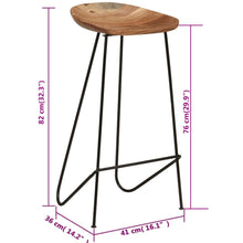 Load image into Gallery viewer, Sgabelli da Bar 2 pz in Legno Massello di Acacia