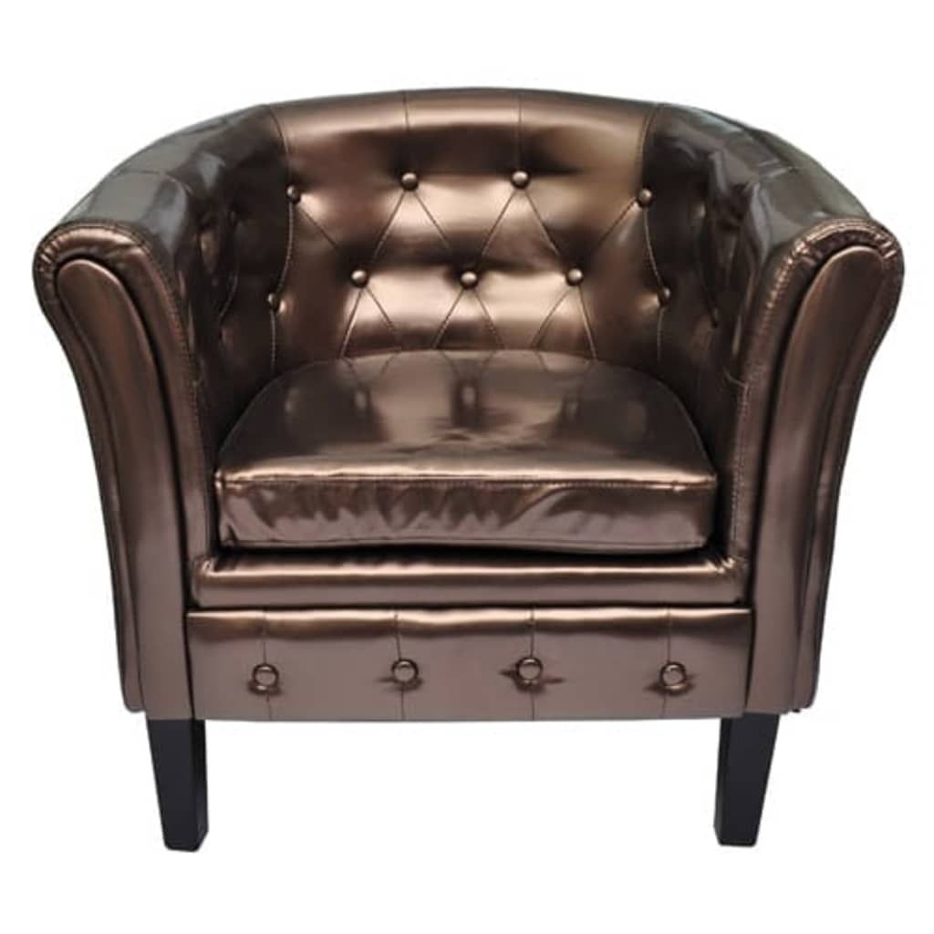 Poltrona Cabriolet Marrone in Similpelle