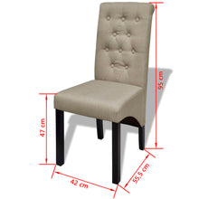 Load image into Gallery viewer, Sedie da Pranzo 2 pz Beige in Tessuto