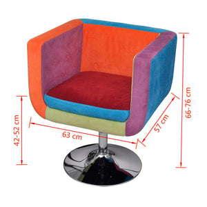 Poltrona a Cubo con Design Patchwork in Tessuto