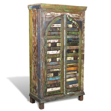 Charger l&#39;image dans la galerie, Libreria Multicolore in Legno Riciclato con 3 Scaffali e 2 Ante