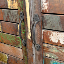 Charger l&#39;image dans la galerie, Libreria Multicolore in Legno Riciclato con 3 Scaffali e 2 Ante