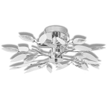 Load image into Gallery viewer, Lampada da Soffitto Foglie Bianco e Acrilico Trasparente 3xE14