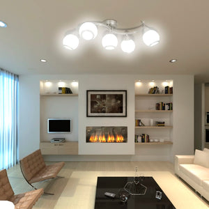 Lampada da soffitto in vetro per 5 lampadine E14