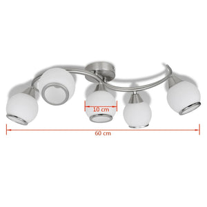 Lampada da soffitto in vetro per 5 lampadine E14