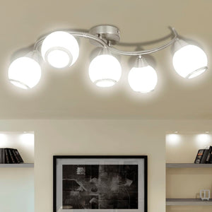 Lampada da soffitto in vetro per 5 lampadine E14