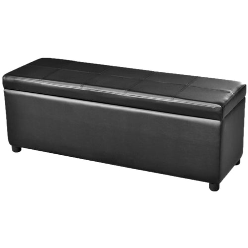 Cassapanca in Legno ed Ecopelle Nera