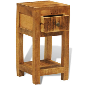 Comodino con 1 Cassetto in Legno Massello di Mango
